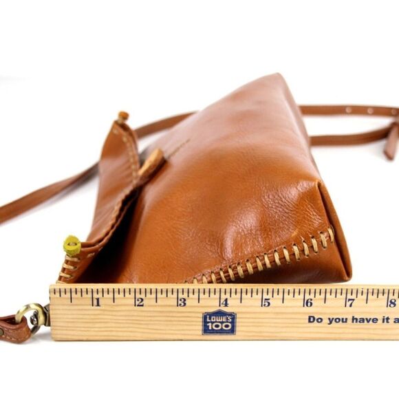 Fredd + Basha TAN BROWN GENUINE LEATHER FLAP SHOULDER BAG HANDBAG X-BODY PURSE - Picture 15 of 16